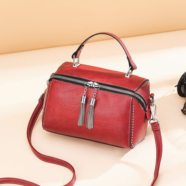 Brand Women Leather Handbags Fashion Rivet