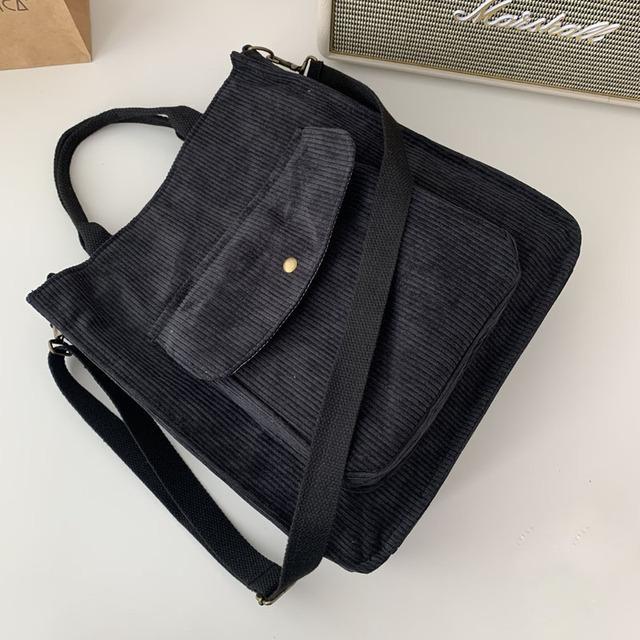 Corduroy Shoulder Bag Women Vintage Shopping Bags